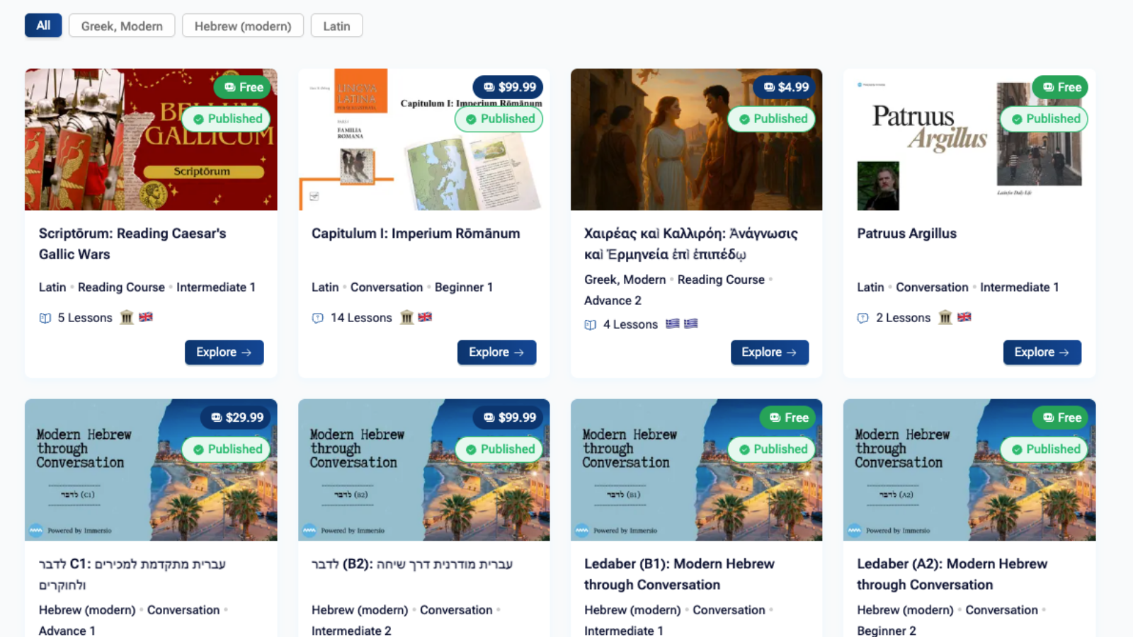 Language Course Library